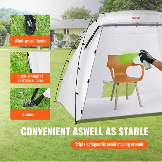 VEVOR Abri peinture portable 228x158x158 cm, Oxford 210D. Film jetable. - Image 3