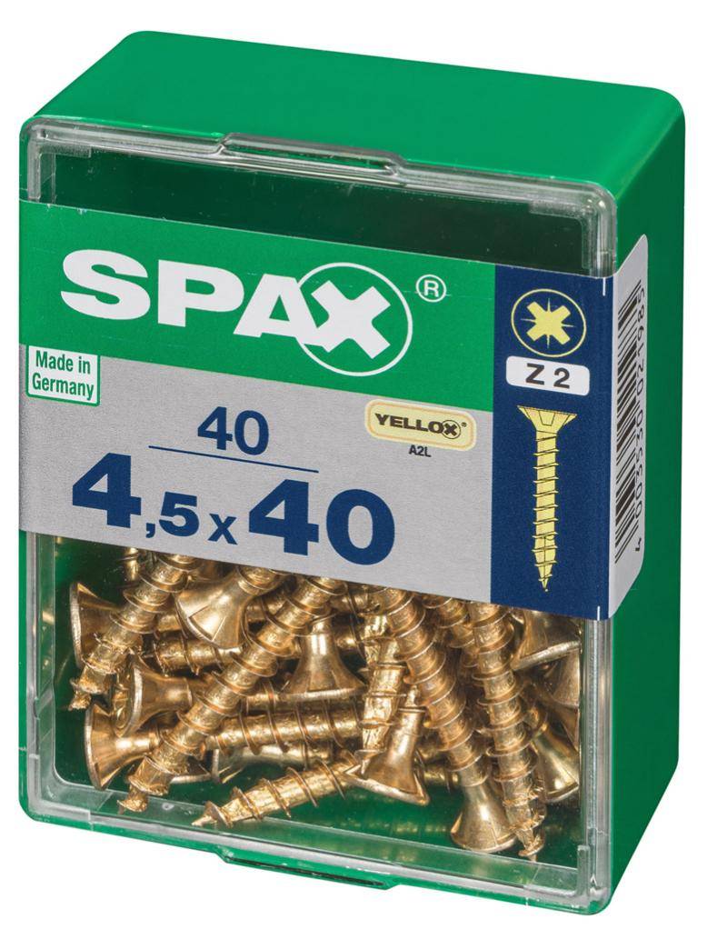 Spax - Lot de 40 vis acier tête fraisée pozidriv SPAX, Diam.4.5 mm x L.40 mm - Image 5