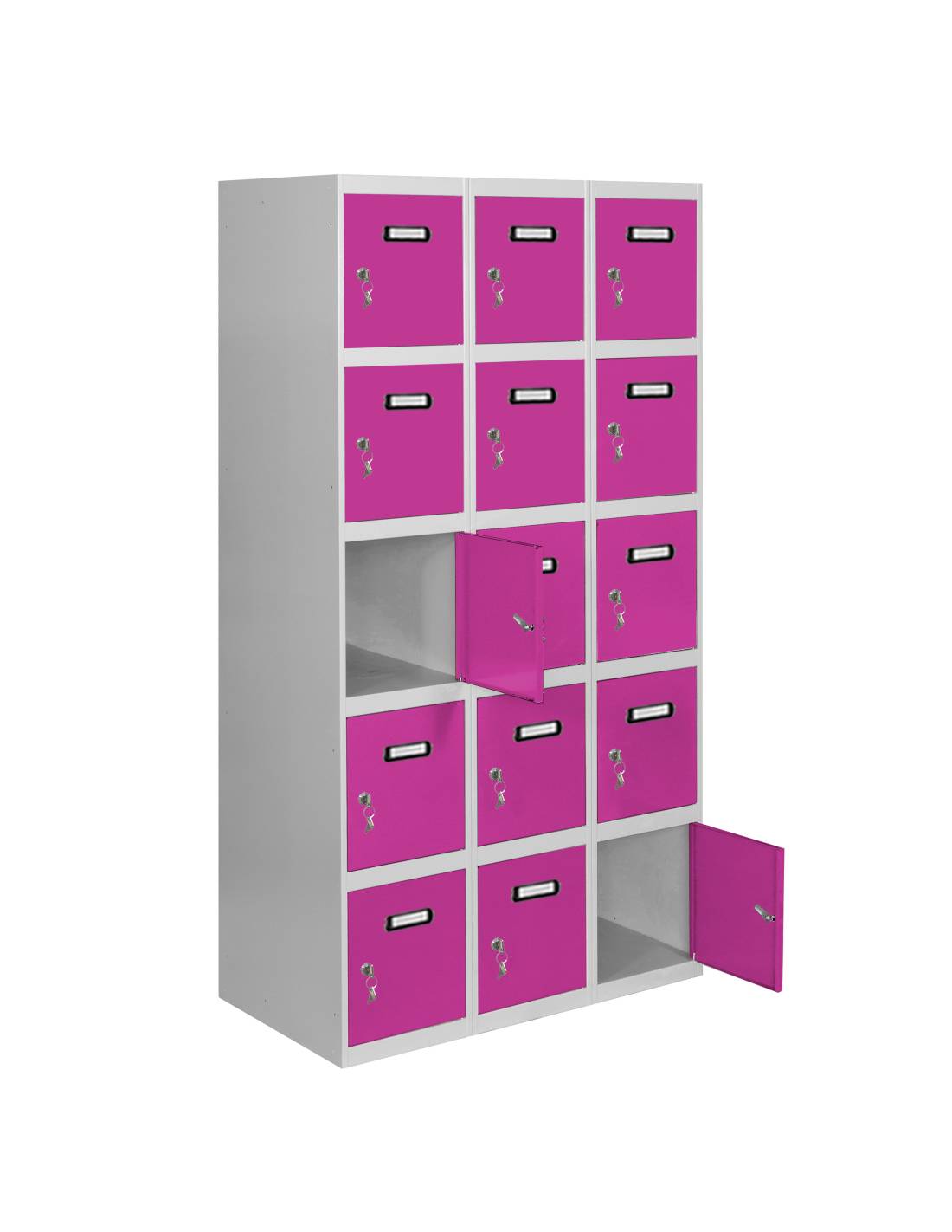 Casier-armoire Simonlocker Desm. 5 Portes 3/15 300 (900) Gr/ro Gris/rose 1800x900x500 - Simonrack