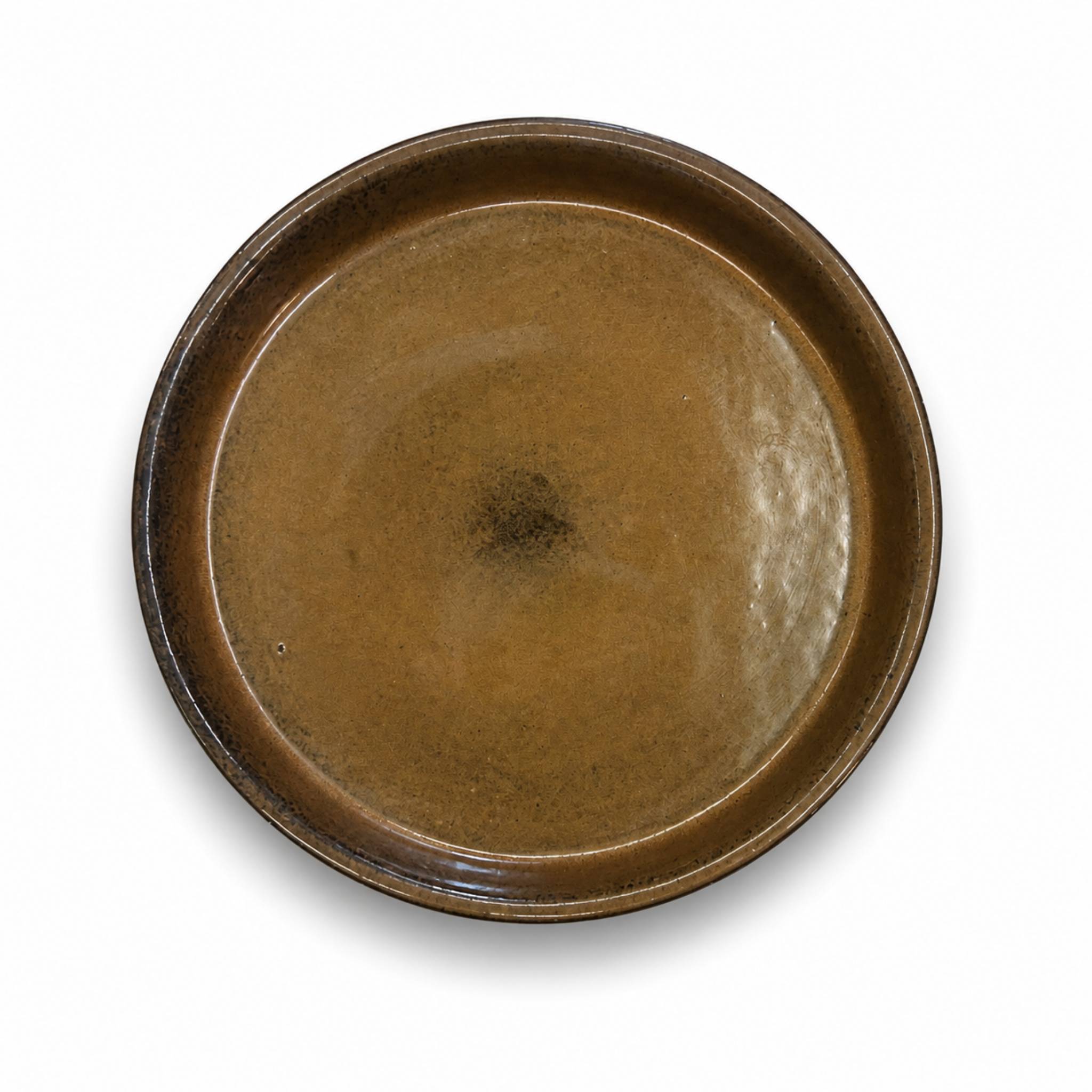 Soucoupe ronde 24cm miel ambré - Image 1