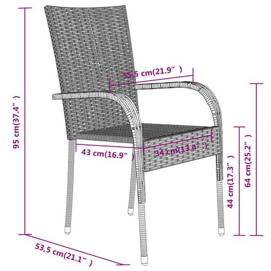 ComfortXL - Mobilier de Jardin pour 2 Personnes, Table Carrée et Chaises en Poly Rotin Marron, Idéal pour Terrasse – ComfortXL Outdoor Living - Image 7