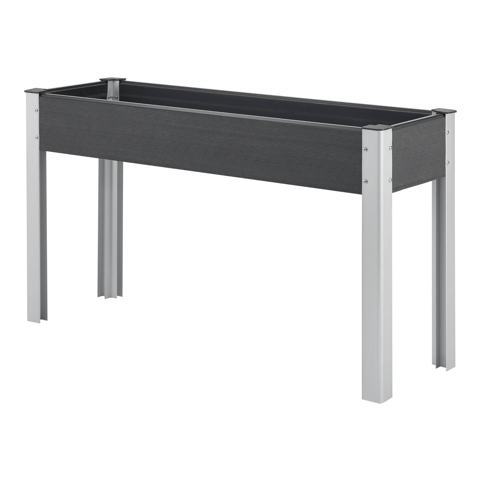 Helloshop26 - Potager surélevé à fond grillagé 125 x 40 x 75 cm gris foncé - Image 1
