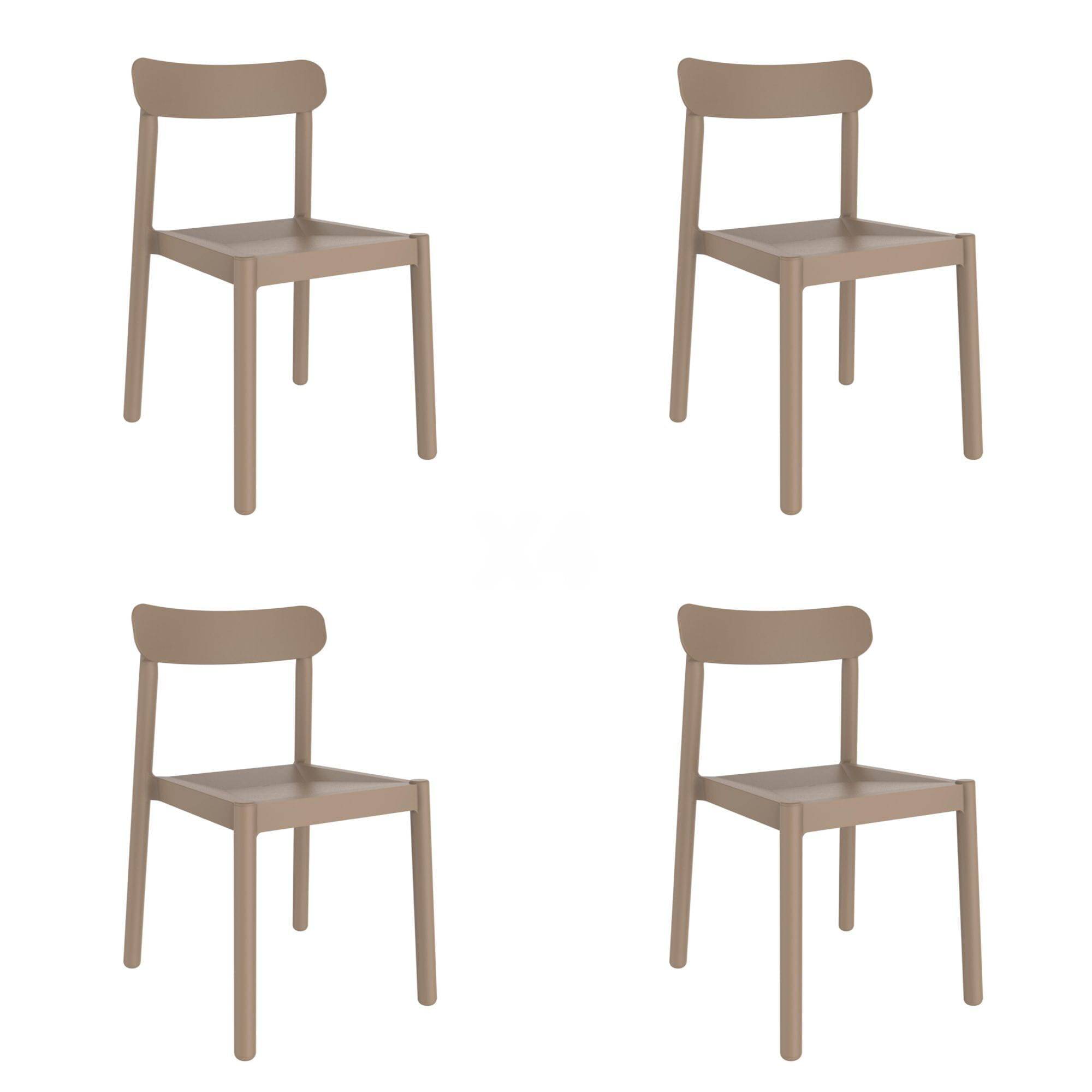 Set 4 chaises intérieur, extérieur sable ELBA garbar