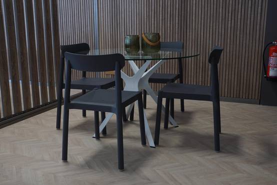 Set 4 chaises intérieur, extérieur sable ELBA garbar - Image 7