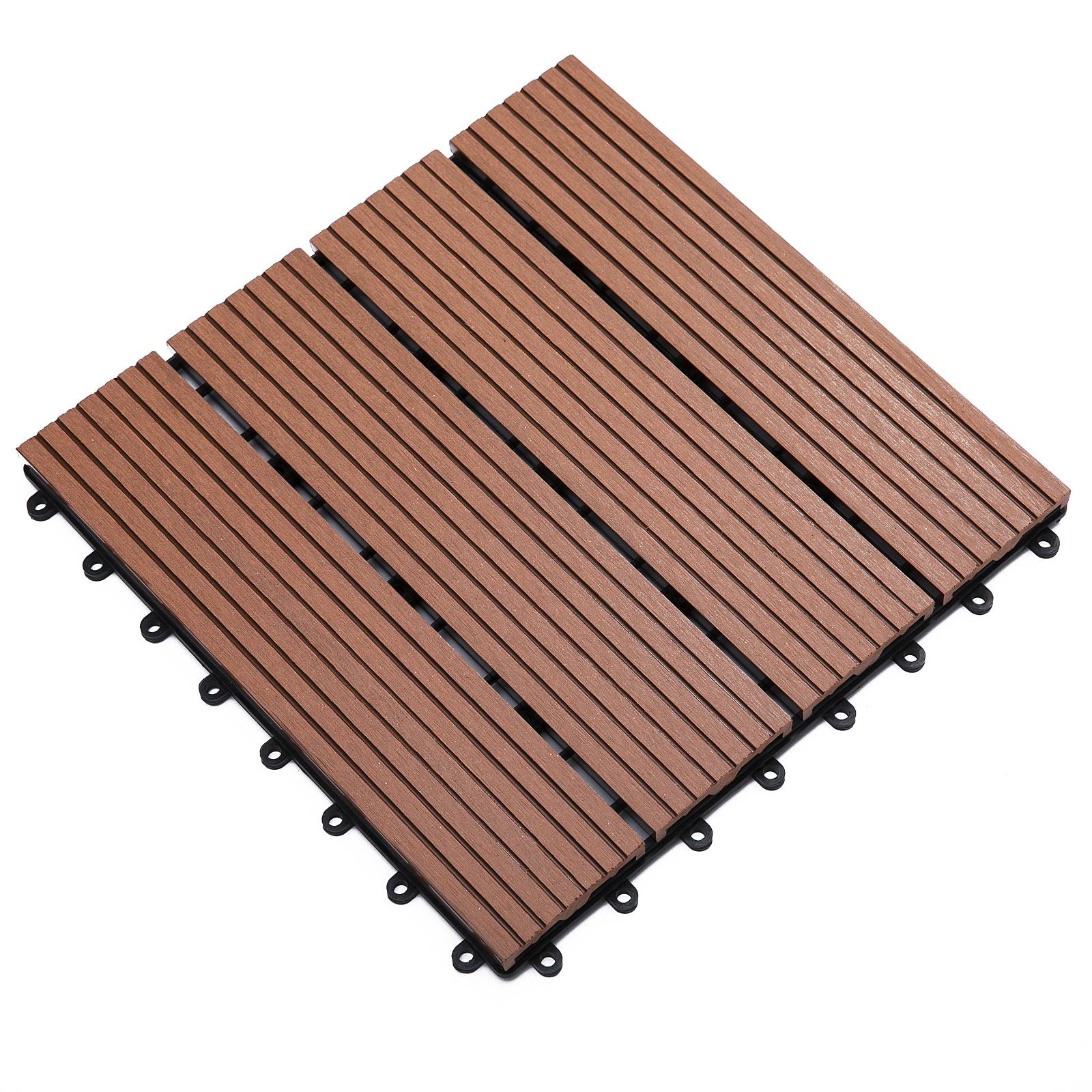 ComfortXL - Dalles terrasse clipsables HDPE 30 x 30 cm marron jardin balcon piscine antidérapantes - ComfortXL Outdoor Living - Image 1