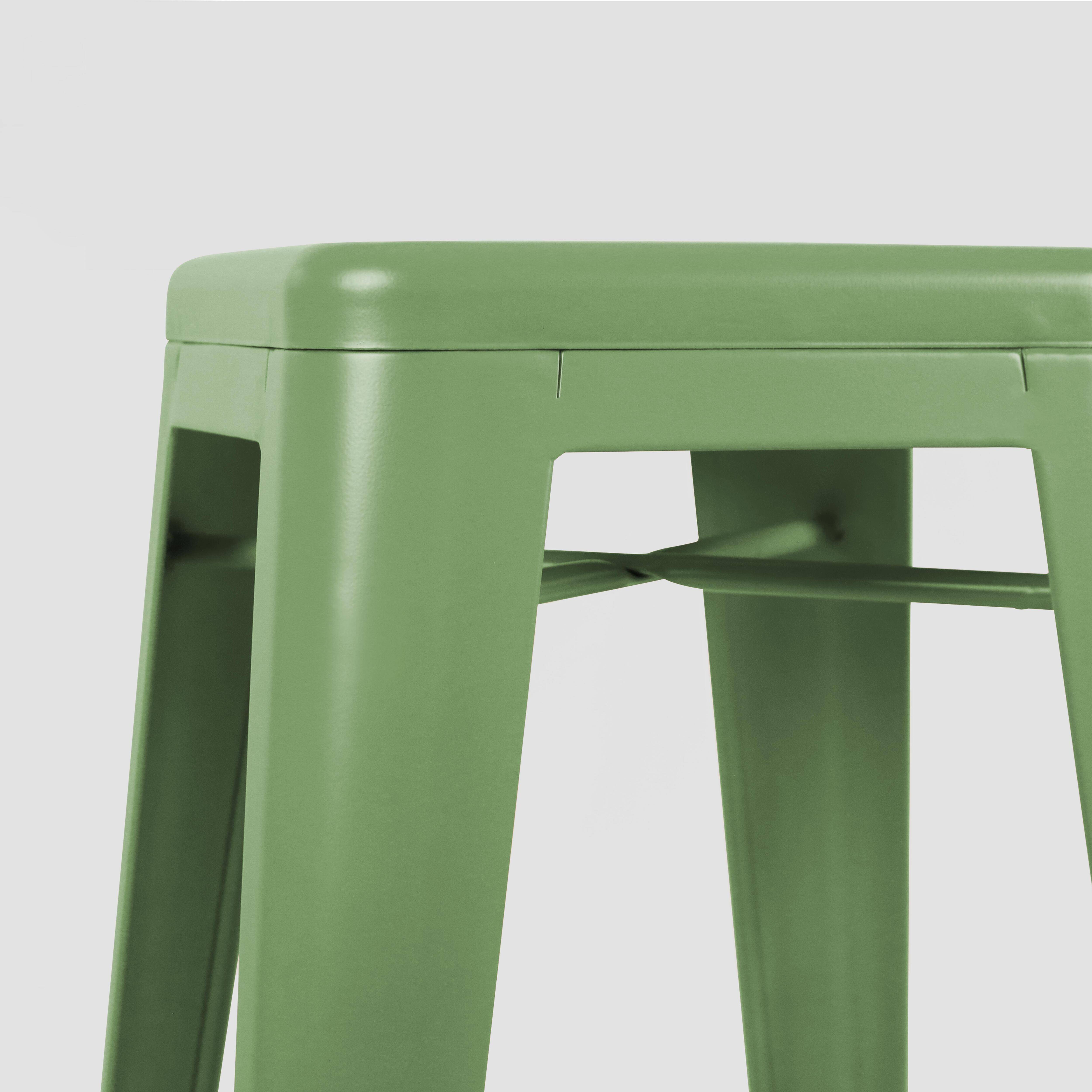 Oviala - Lot de 4 tabourets de terrasse en métal mat vert cactus Indus - Oviala - Image 6