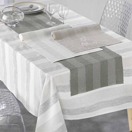 Chemin de Table en Coton "Eldora" 40x140cm Gris - Image 3