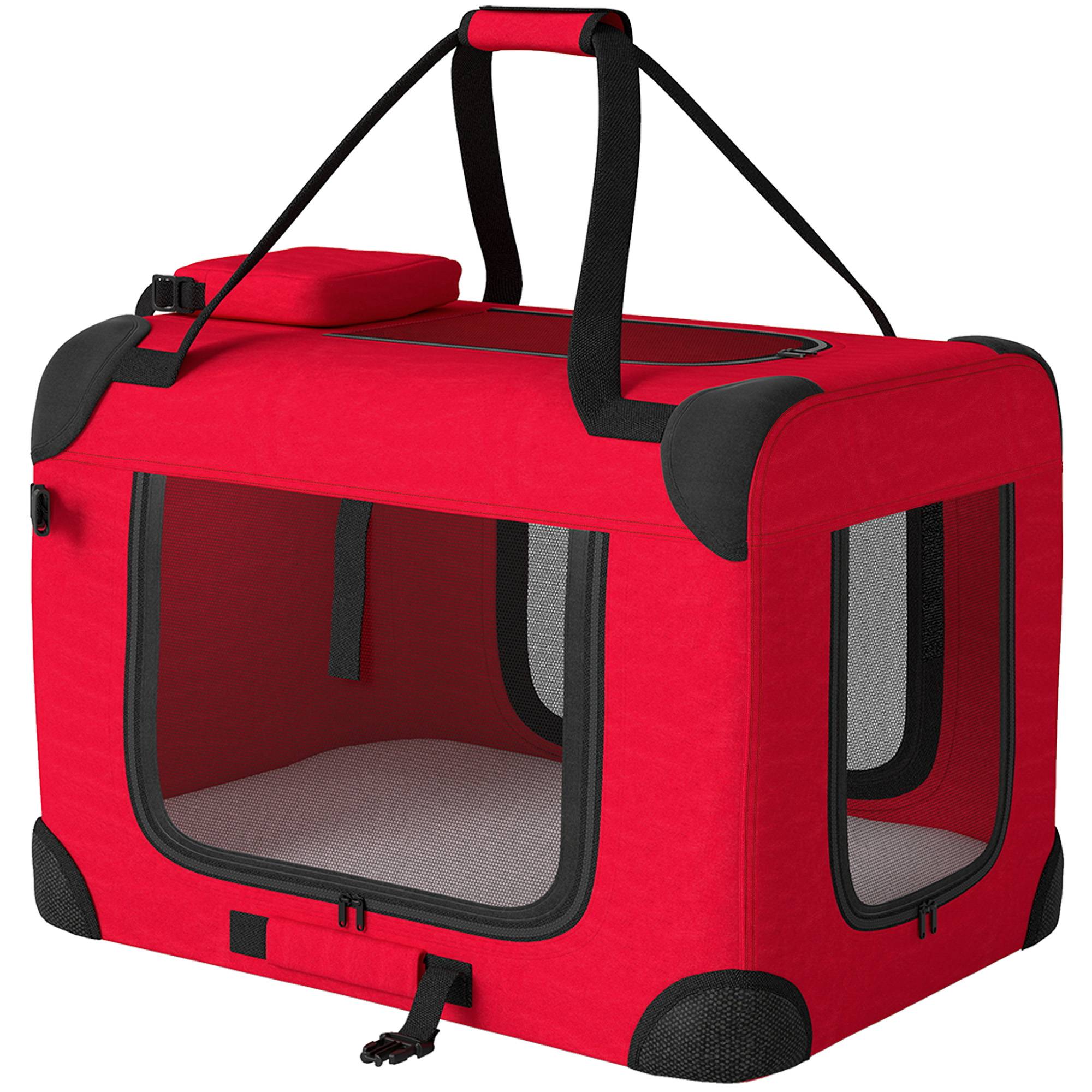 Sac de transport en tissu Oxford pour chat et chien pliable 60x41x41 Rouge - ComfortXL Outdoor Living - Image 2