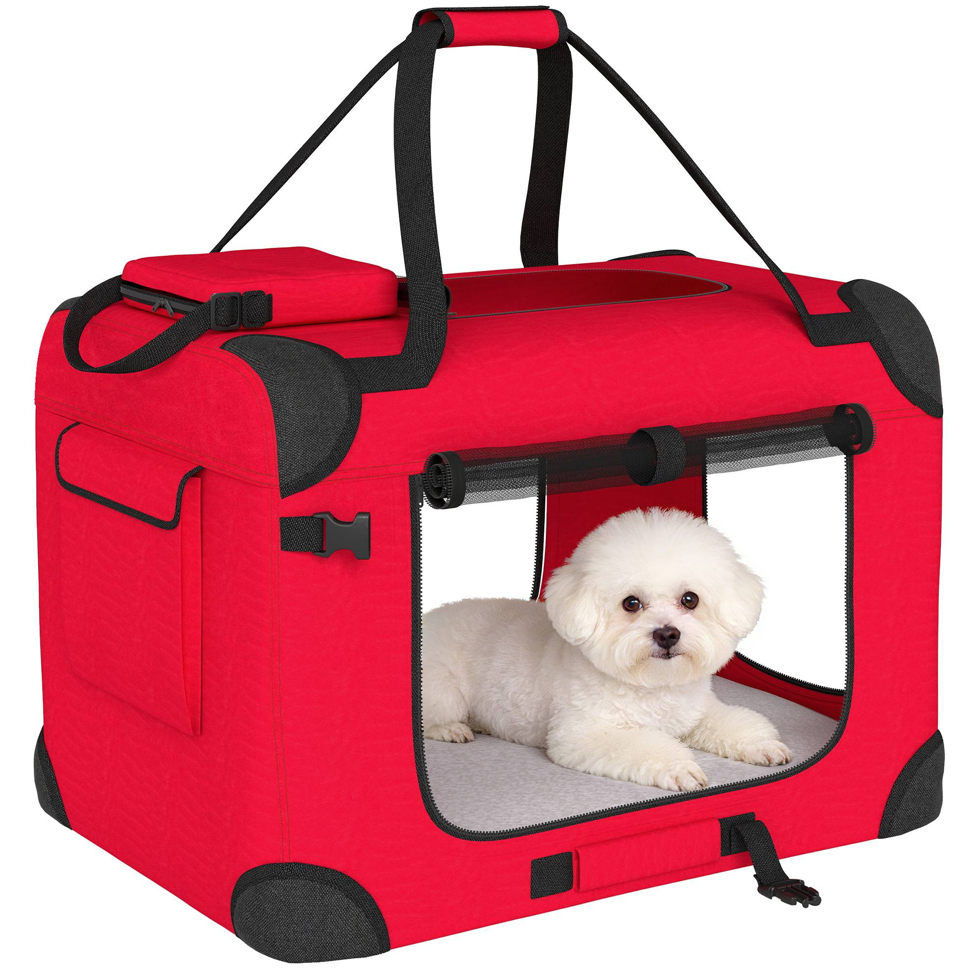 Sac de transport en tissu Oxford pour chat et chien pliable 60x41x41 Rouge - ComfortXL Outdoor Living - Image 1
