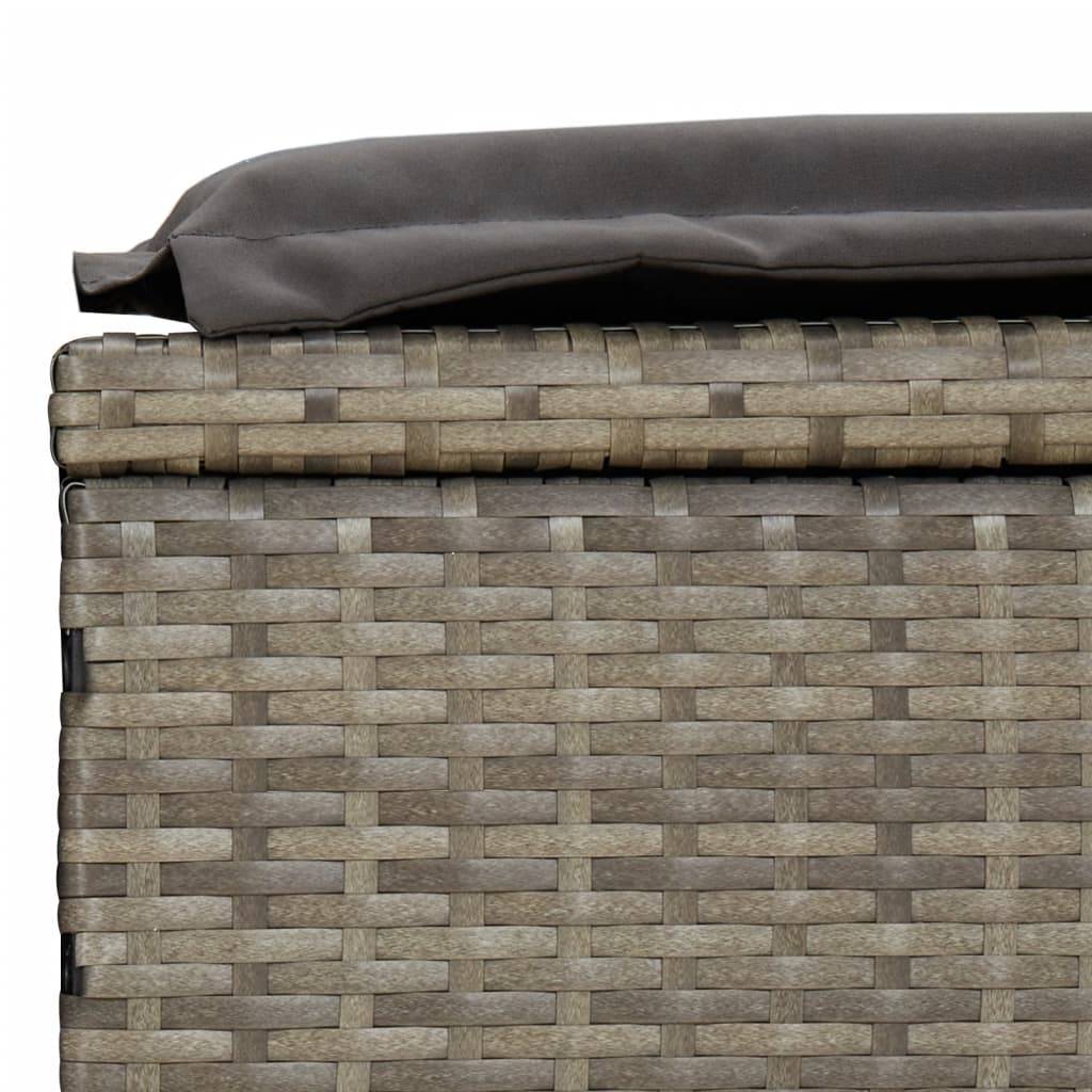 Chaise longue 2 places avec coussins gris résine tressée 201 x 110 x 62 cm - PANGIVO - Image 10