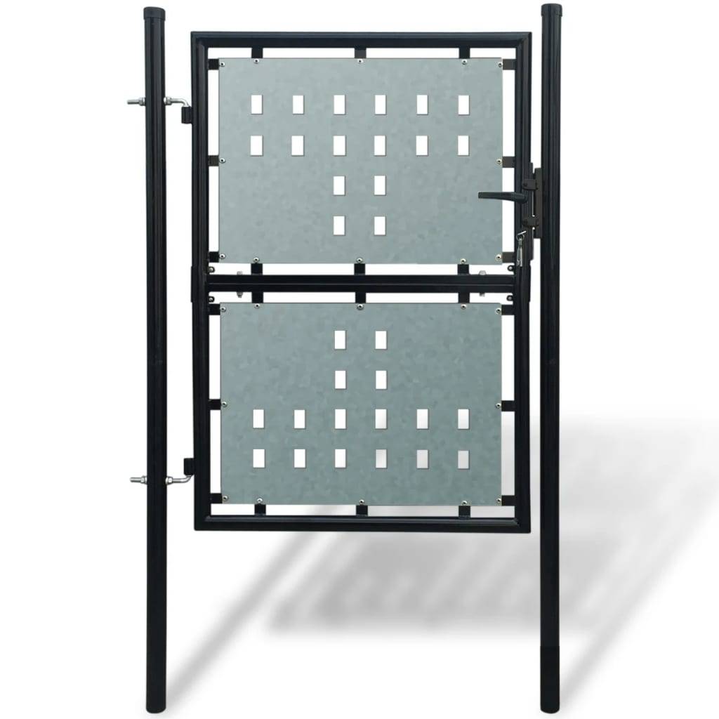 Maison Chic - Portail de jardin simple - Portillon de jardin - Portail de clôture Noir 100x200 cm - MEUBLE PRO - Image 2