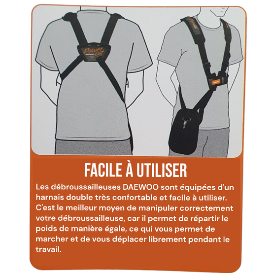 Débroussailleuse thermique 51,7 cm³ coupe 45 cm avec lame 3 dents et harnais – Daewoo - Image 4
