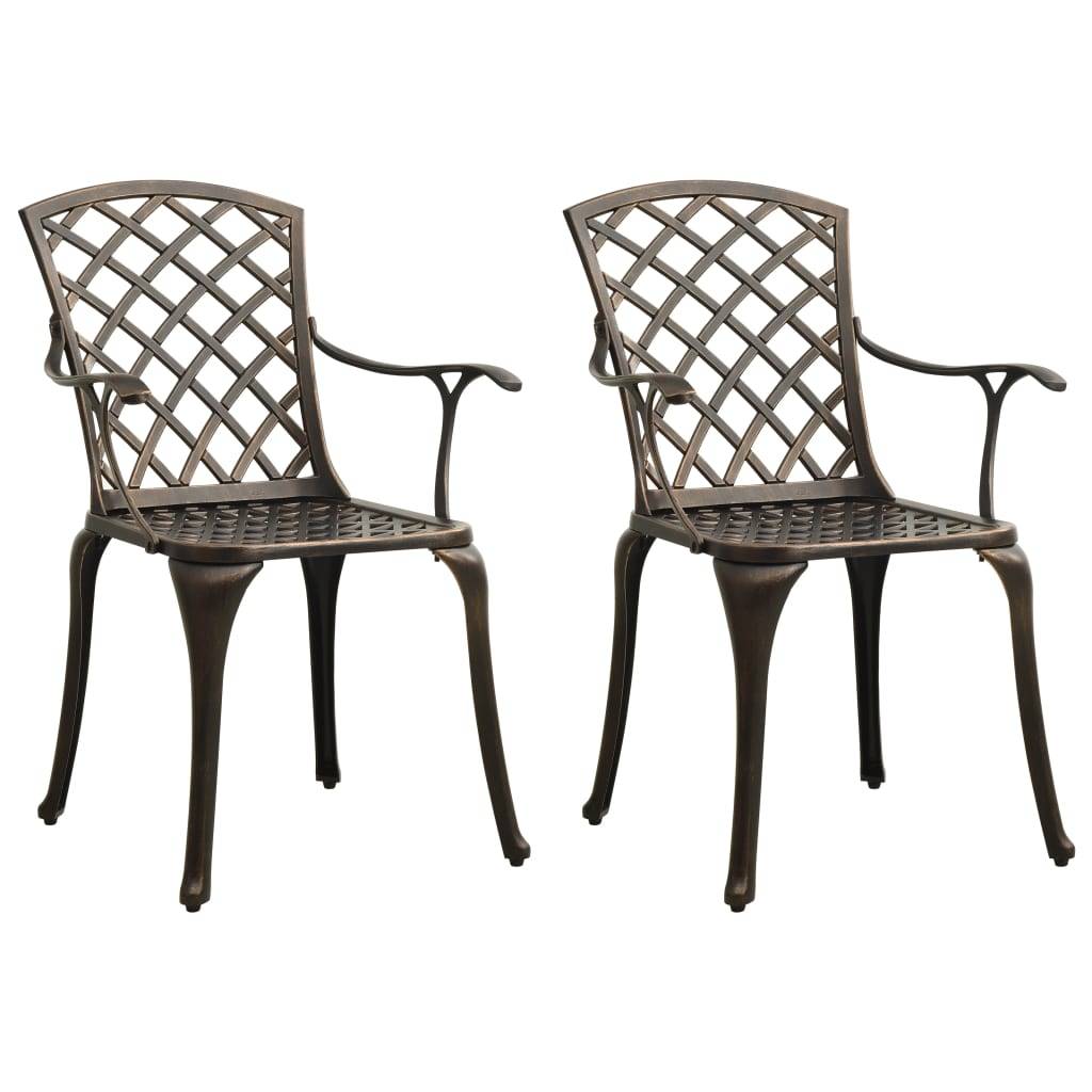 Helloshop26 - Ensemble de bistro jardin meuble extérieur terrasse 3 pièces aluminium coulé bronze - Image 2