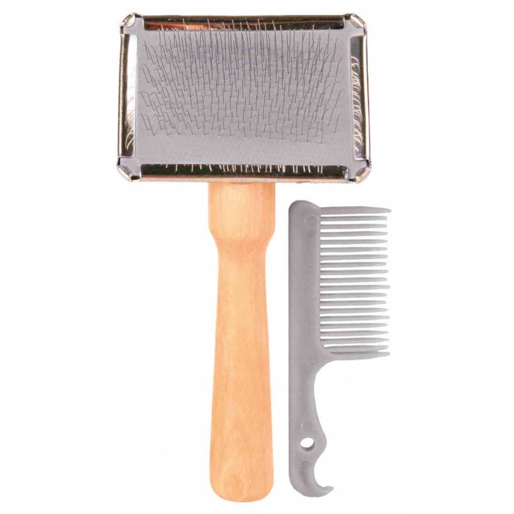 animallparadise - Une brosse souple 6 x 12 cm avec petit peigne, pour chat et chien. - Image 1