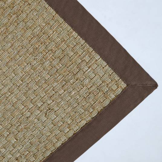 Decoweb - Tapis jonc de mer - Paro fin natté 4x4 - Ganse coton marron - 160 x 230 cm - Decoweb - Image 3