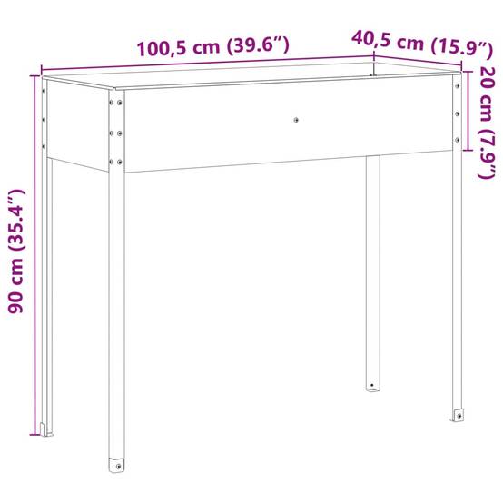 Vidaxl - Jardinière 100,5x40,5x90 cm acier résistant aux intempéries vidaXL 4008961 - Image 3