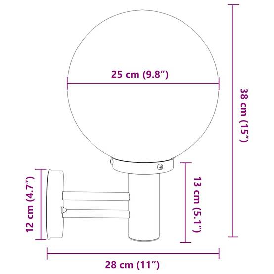 Applique murale extérieure - Lampe murale extérieure Argent 28 x 25 x 38 cm g242 - Image 9