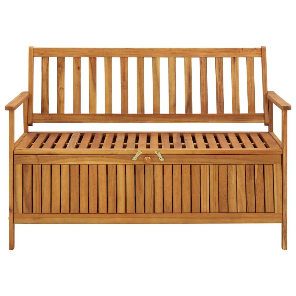 Helloshop26 - Banc de jardin meuble de patio d'extérieur terrasse de rangement de jardin 120 x 63 x 84 cm bois d'acacia solide - Image 2