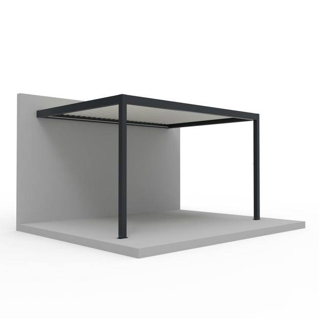 Pergola Bioclimatique Aluminium Adossée Motorisée Éclairée 4x3 Anthracite SV ORIAL France - Image 6