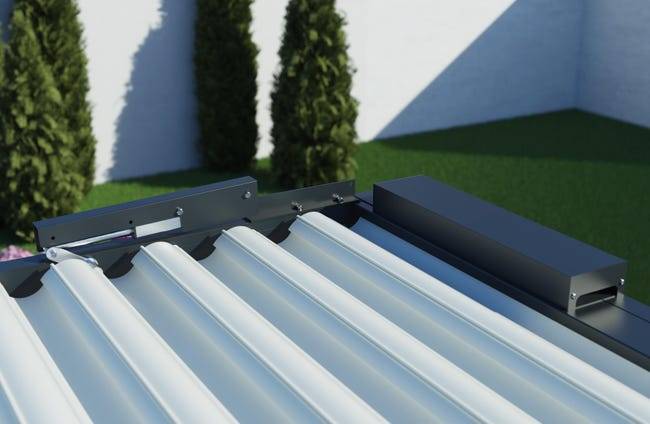 Pergola Bioclimatique Aluminium Adossée Motorisée Éclairée 4x3 Anthracite SV ORIAL France - Image 10