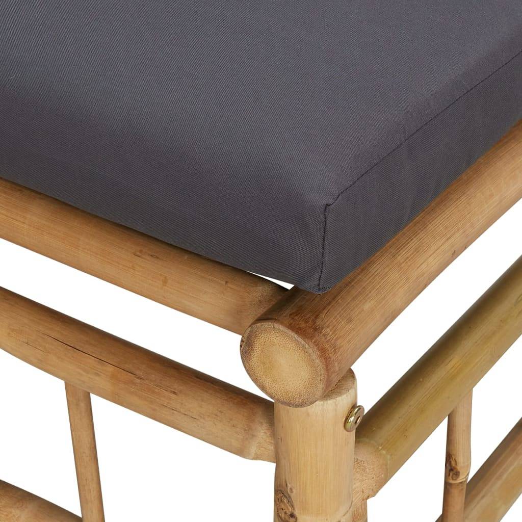 Canapés d'angle de jardin avec coussins gris foncé 2 pcs | Canapé D'extérieur | Sofa De Jardin bambou Maison Chic - Image 5