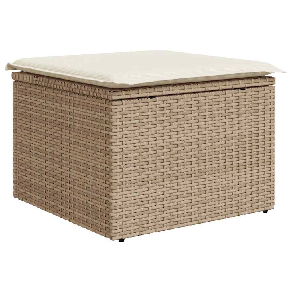 Salon de jardin 6 places 7 pcs Poly rotin modulable pour Terrasse Beige et Blanc – ComfortXL Outdoor Living - Image 7