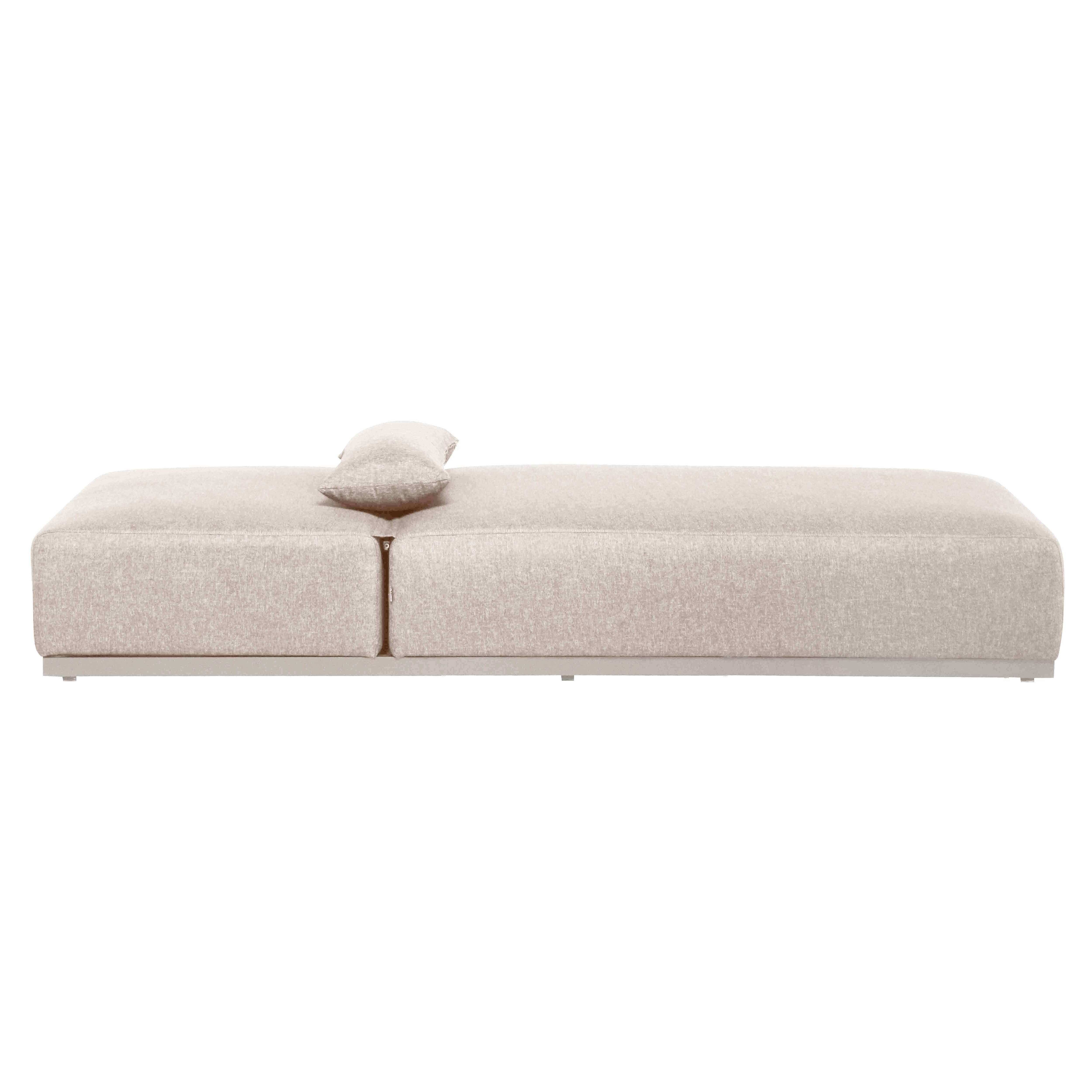 Oviala - Bain de soleil avec coussin inclinable 5 positions beige Havana - Oviala - Image 6