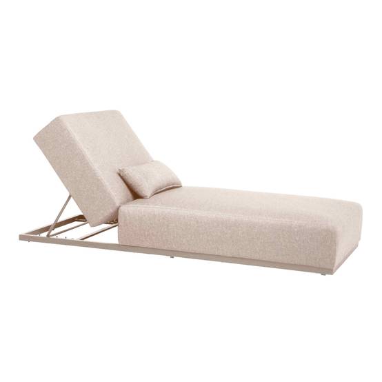 Oviala - Bain de soleil avec coussin inclinable 5 positions beige Havana - Oviala - Image 1