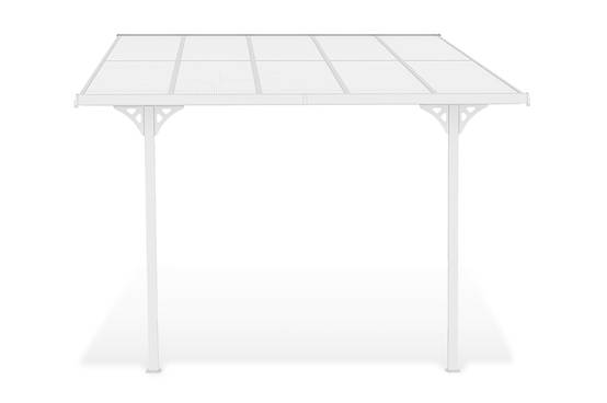 CAZEBOO - Cazeboo Pergola/Carport adossée 9m² KLEO 3x3 m blanc - toit terrasse en aluminium et polycarbonate - Image 4