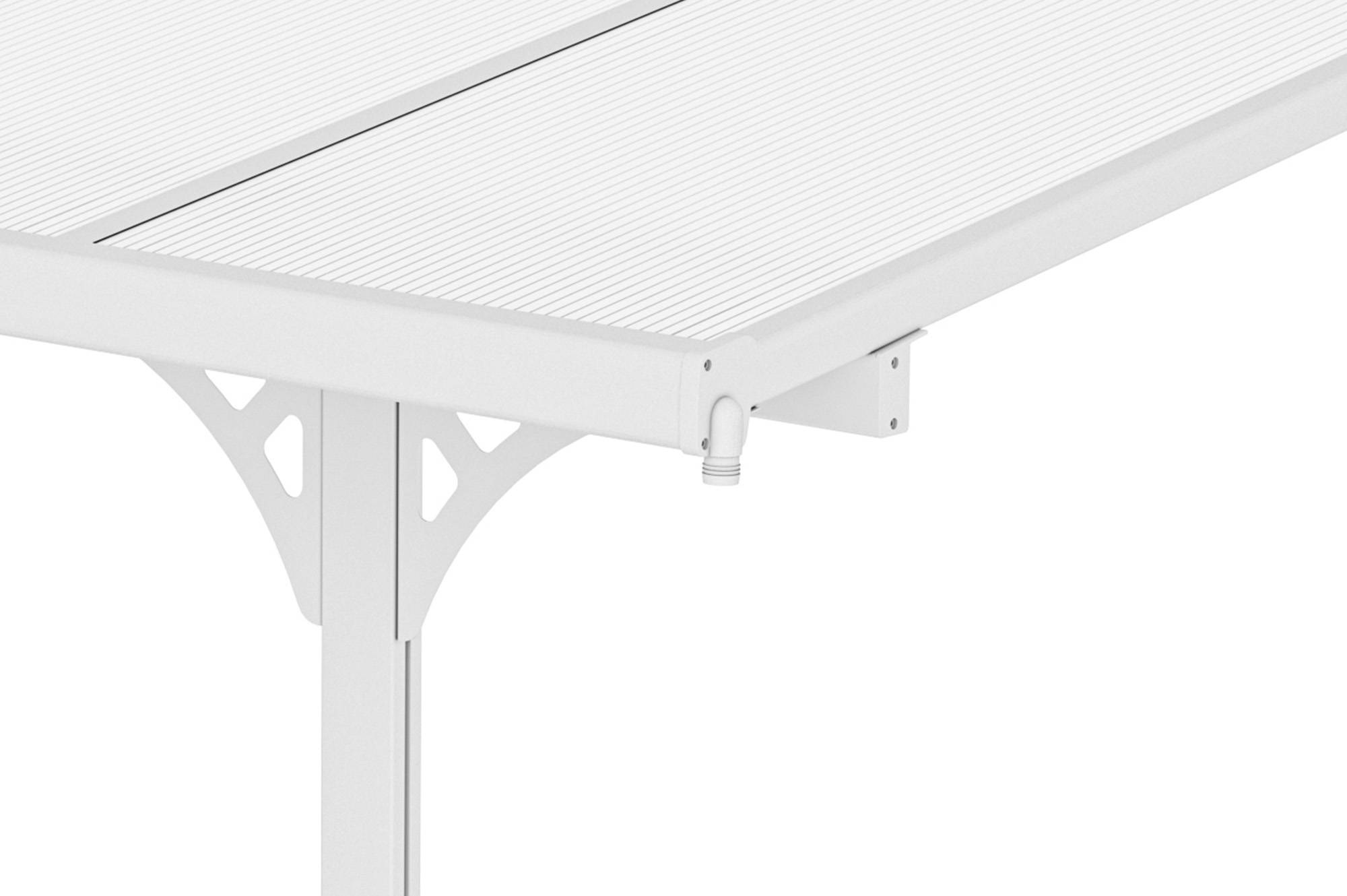 CAZEBOO - Cazeboo Pergola/Carport adossée 9m² KLEO 3x3 m blanc - toit terrasse en aluminium et polycarbonate - Image 7