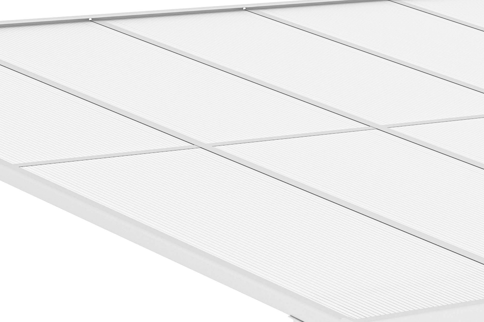 CAZEBOO - Cazeboo Pergola/Carport adossée 9m² KLEO 3x3 m blanc - toit terrasse en aluminium et polycarbonate - Image 6
