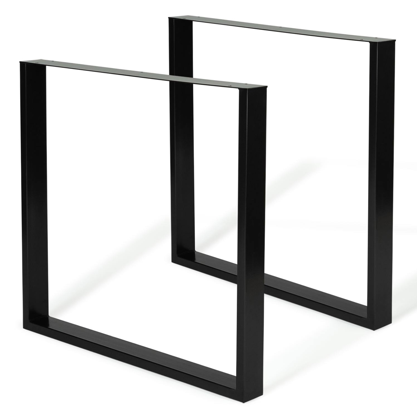 Lot de 2 pieds de table carrés 78x71 cm noir design industriel - Image 2