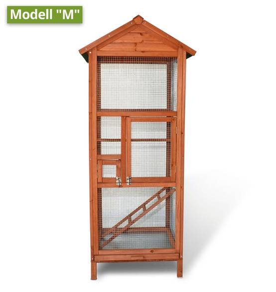 Volière Cage a oiseaux en bois de haute qualite 72 x 63 x 168 cm exterieur et interieur - Image 1