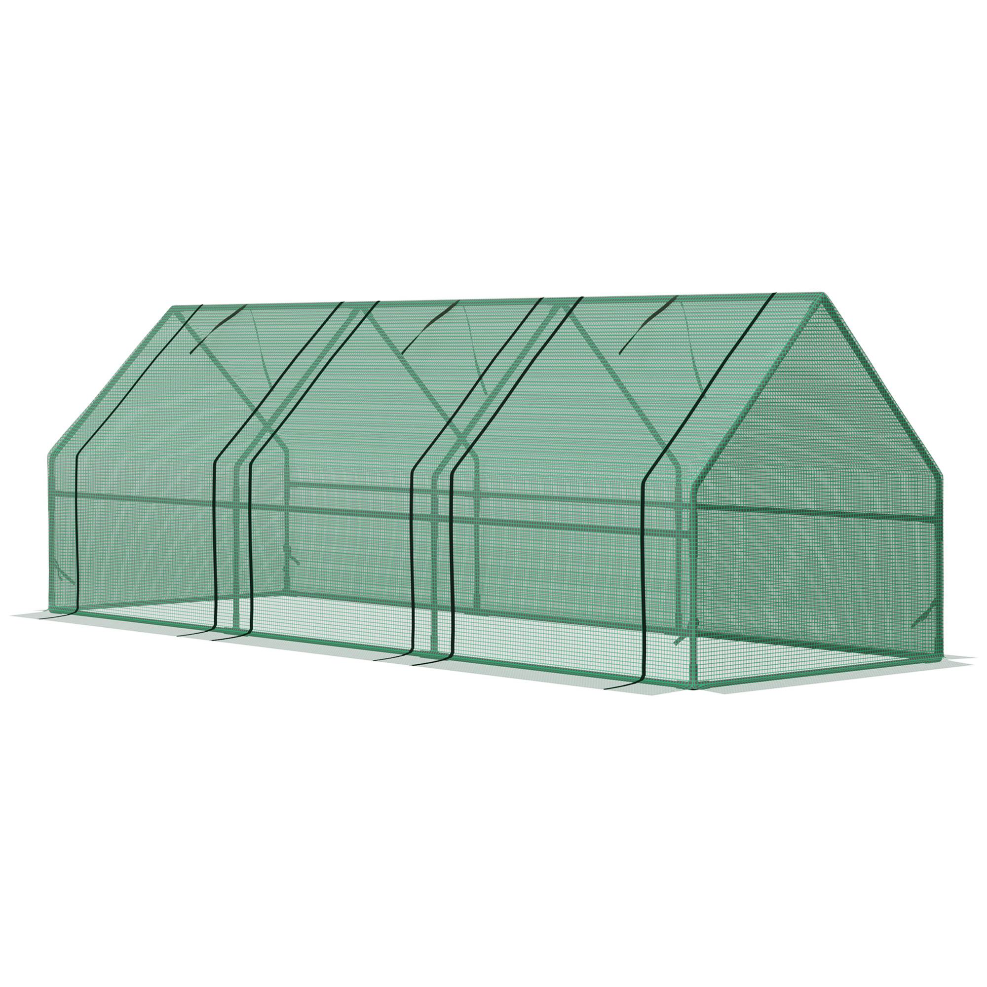 Maison Chic - Mini Serre de Jardin mini serre tunnel 180x90x90cm toit pointu Acier PE Haute densité 140 g/m² Anti-UV 3 fenêtres avec Zip enroulables Vert - Image 1