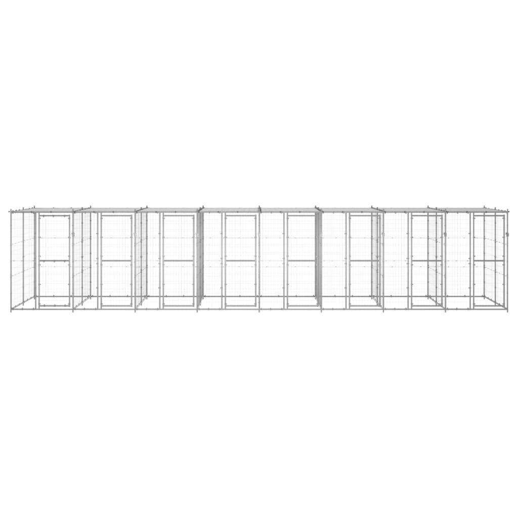 Helloshop26 - Chenil extérieur cage enclos parc animaux chien extérieur acier galvanisé avec toit 19,36 m² - Image 3