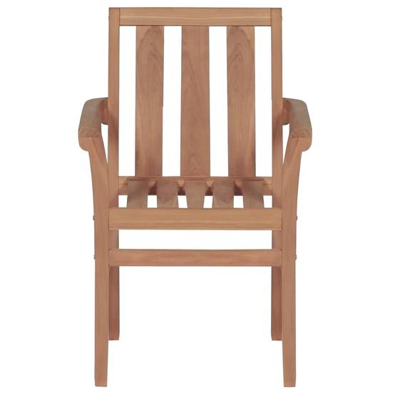 Vidaxl - Chaises de jardin empilables avec coussins lot de 4 Teck solide vidaXL 3073398 - Image 6