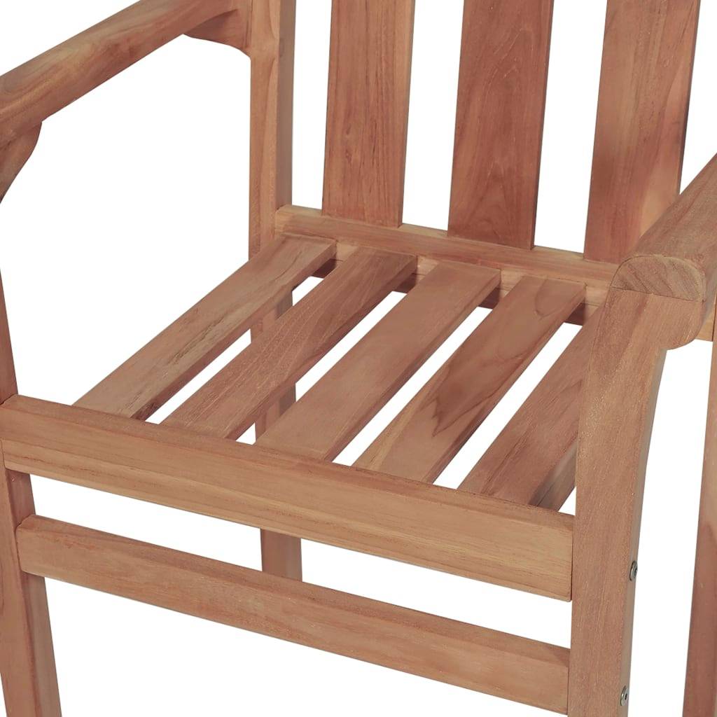Vidaxl - Chaises de jardin empilables avec coussins lot de 4 Teck solide vidaXL 3073398 - Image 4