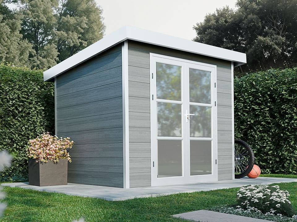 Abri de Jardin Composite ALMA - 5m2 - Gris clair - Cabane de jardin