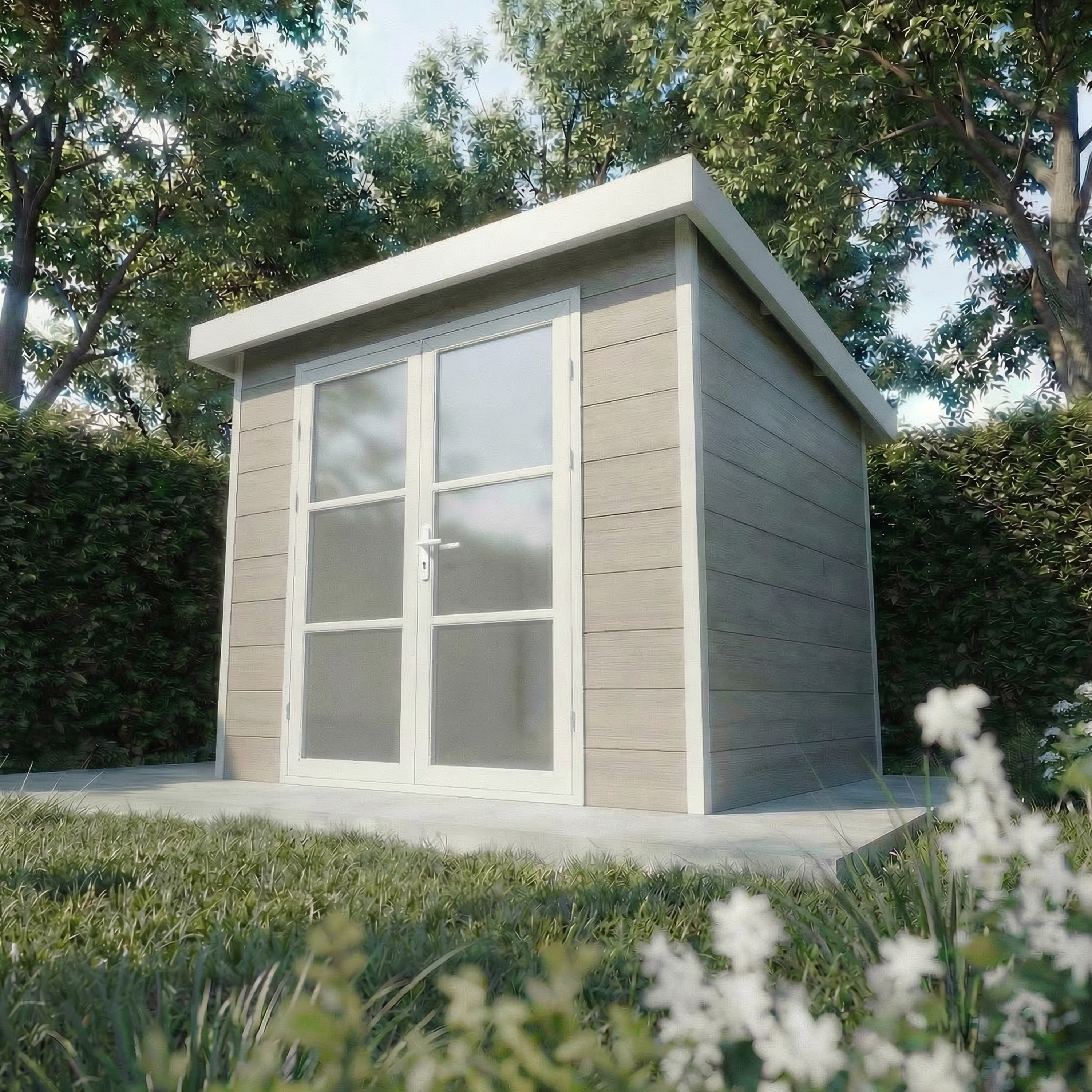 Abri de Jardin Composite ALMA - 5m2 - Gris clair - Cabane de jardin - Image 2
