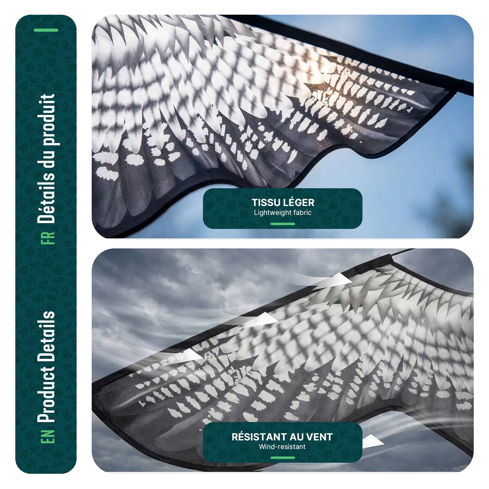 Cerf volant anti oiseaux effaroucheur sans mat Faucon modele C - Image 4