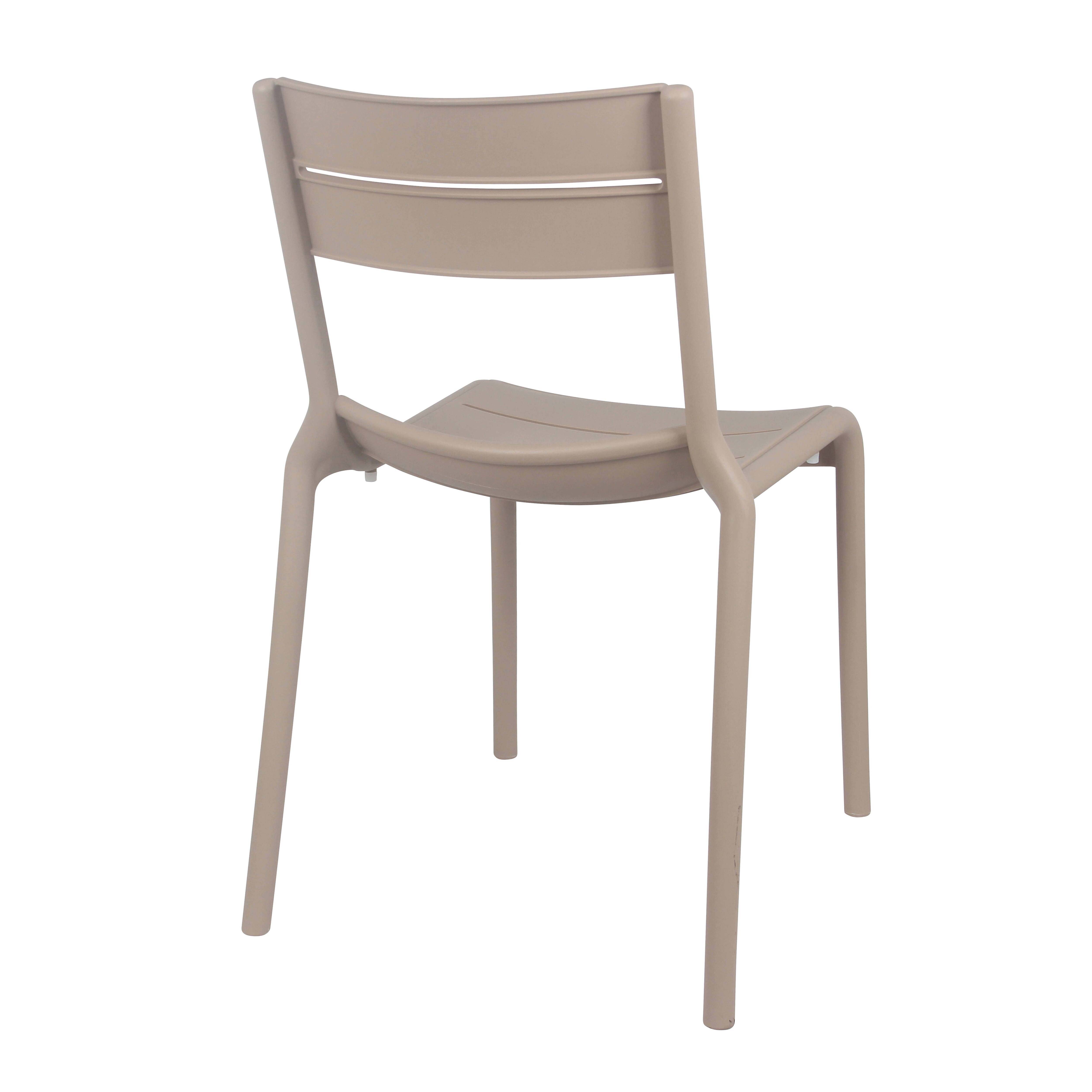 Oviala - Lot de 4 chaises de terrasse en plastique beige Paname - Oviala - Image 6