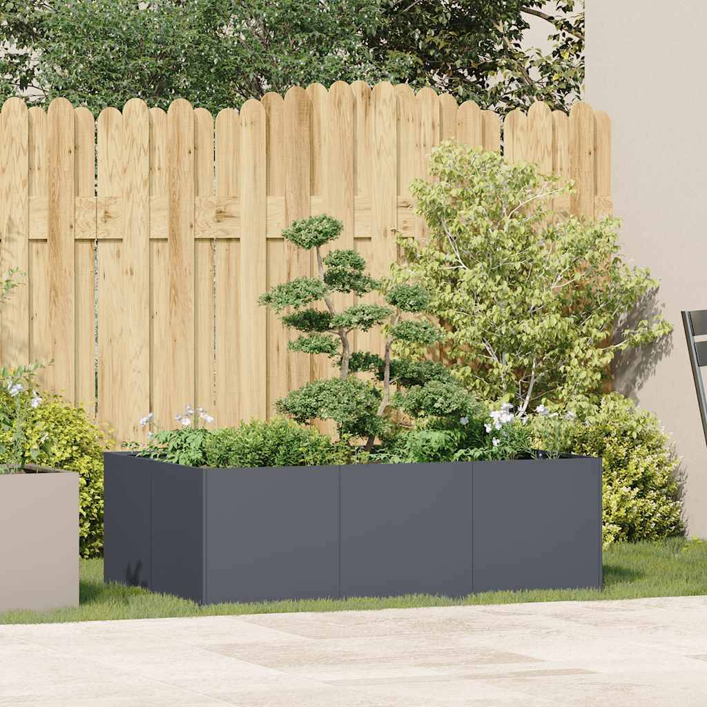 Jardinière acier anthracite 120 x 80 x 40 cm - PANGIVO - Image 3