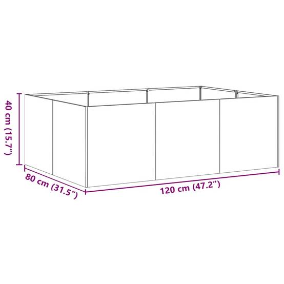 Jardinière acier anthracite 120 x 80 x 40 cm - PANGIVO - Image 9