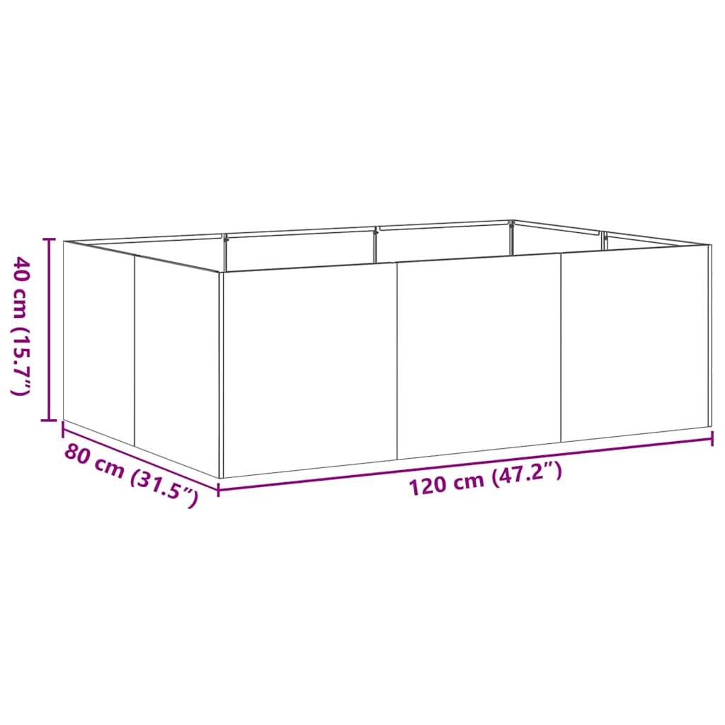 Jardinière acier anthracite 120 x 80 x 40 cm - PANGIVO - Image 9