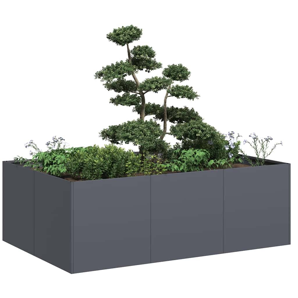 Jardinière acier anthracite 120 x 80 x 40 cm - PANGIVO - Image 1