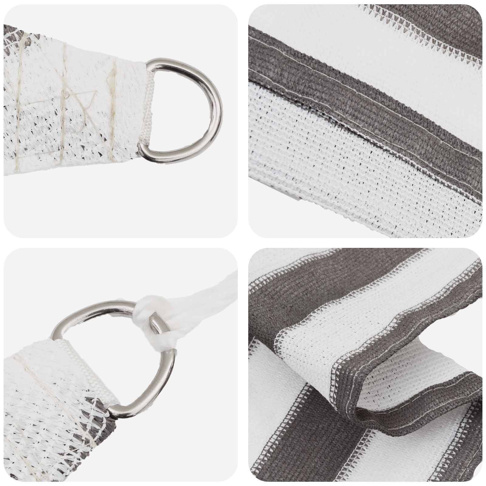 PANGIVO - Voile d'ombrage HDPE gris clair et blanc 300 x 250 cm - PANGIVO