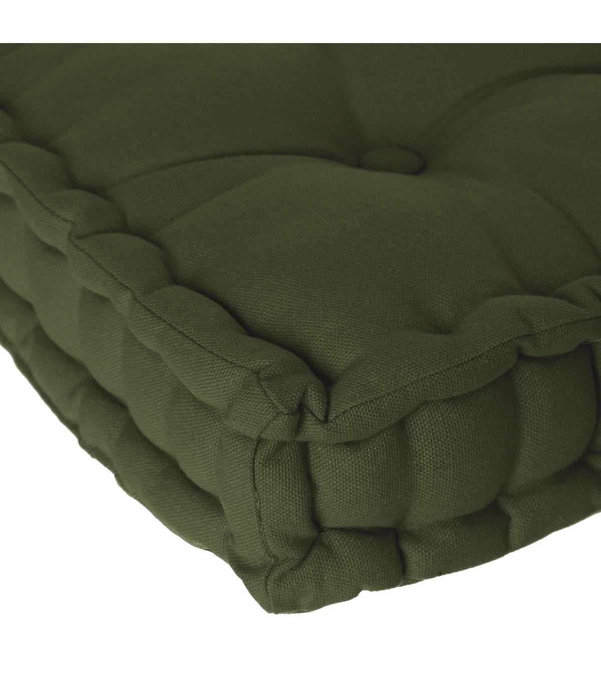 Coussin de Sol  en Coton Vert Kaki 40 x 40 cm - Image 2