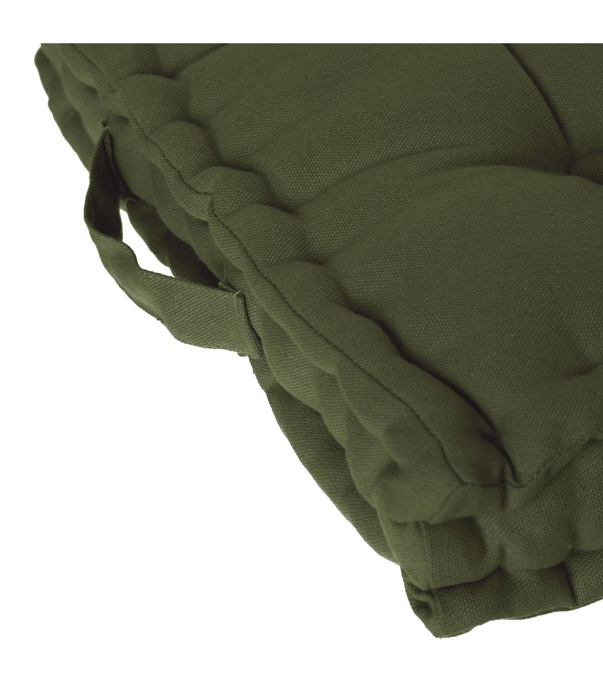 Coussin de Sol  en Coton Vert Kaki 40 x 40 cm - Image 3