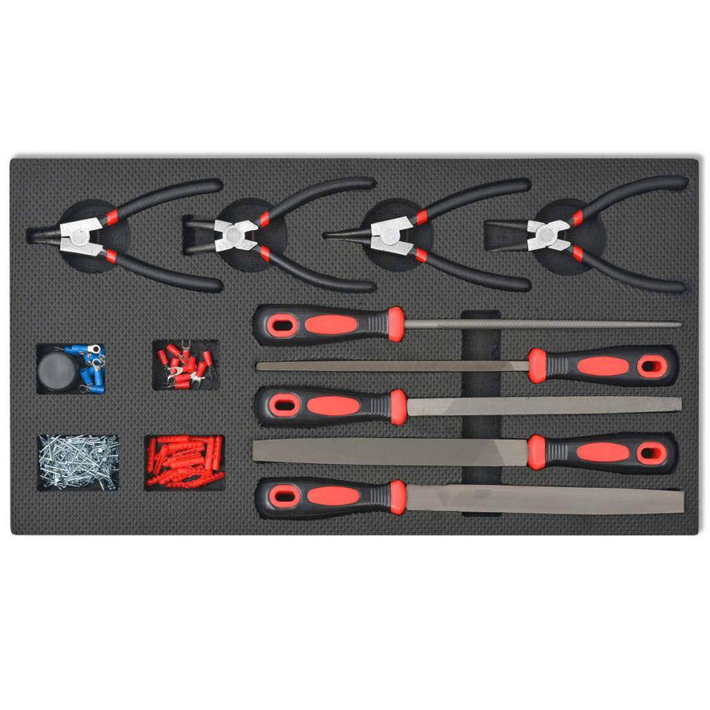 Helloshop26 - Chariot à outils pour atelier avec 1 125 outils acier Rouge - Image 4