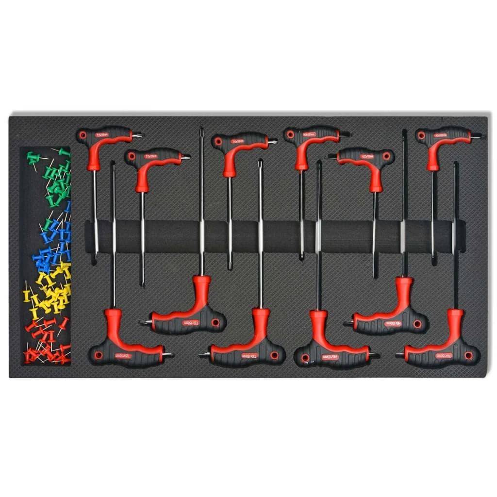 Helloshop26 - Chariot à outils pour atelier avec 1 125 outils acier Rouge - Image 8